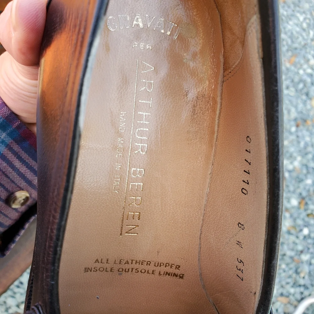 Arthur Beren Gravati Loafers made in Italy size 8 W in black.